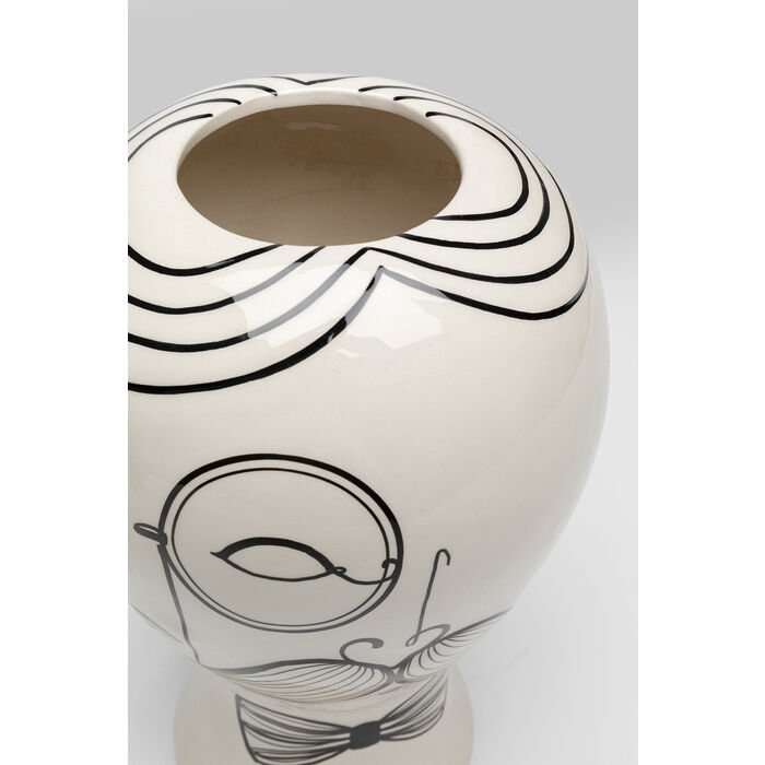 10ynSSShTsWW5Dc Vase Favola Men Schwarz Weiß handgefertigt 30x19x19cm