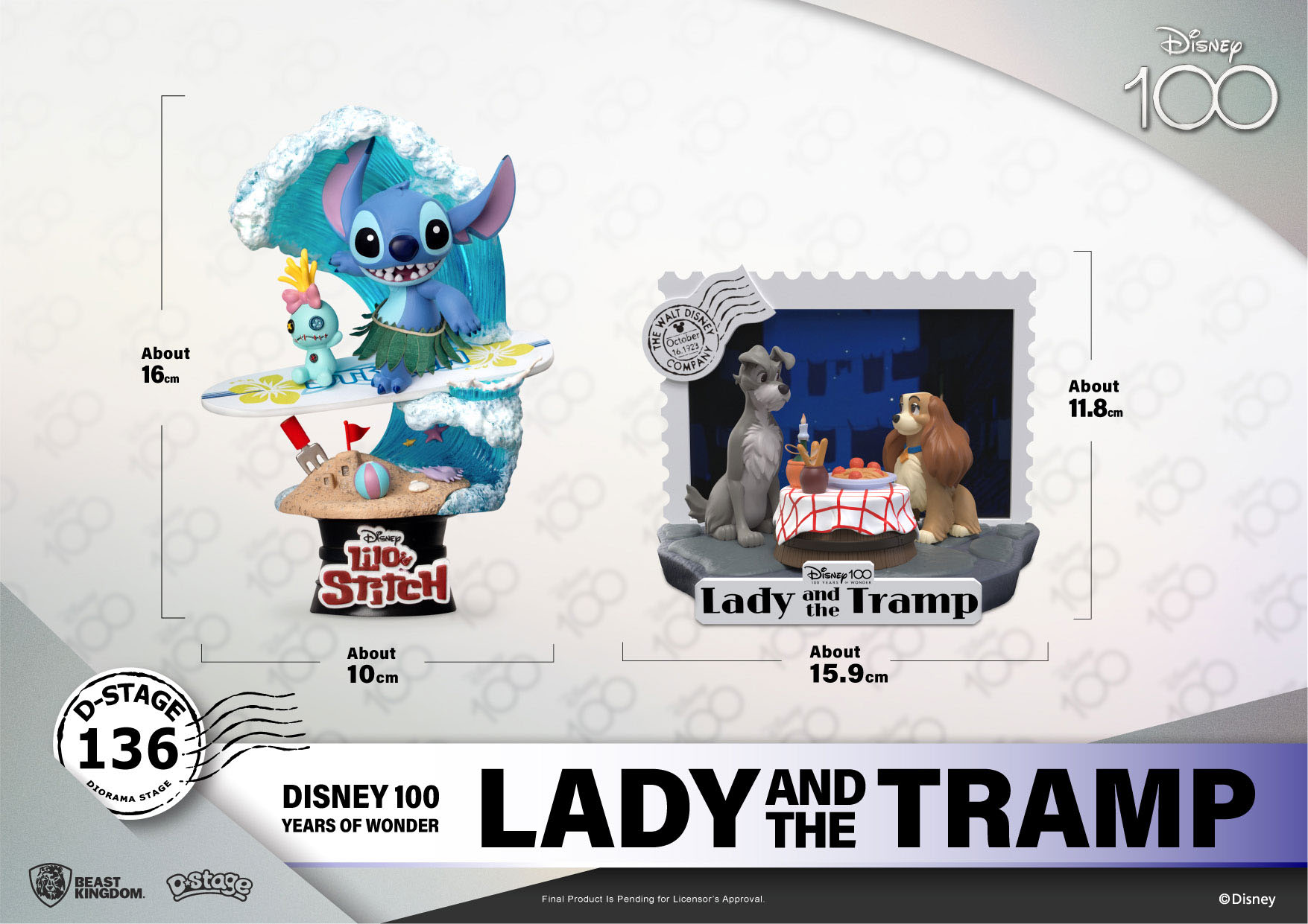 12niF5fJCN3sZap Disney 100 Years of Wonder D-Stage Diorama "Lady And The Tramp - Susi & Strolch" 11,8cm