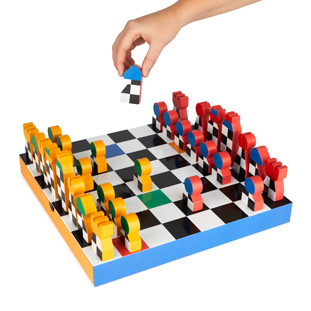 Brettspiel HEY CHESS Schach Holz Hey Studio x Balvi 30,5x30,5x3,7cm