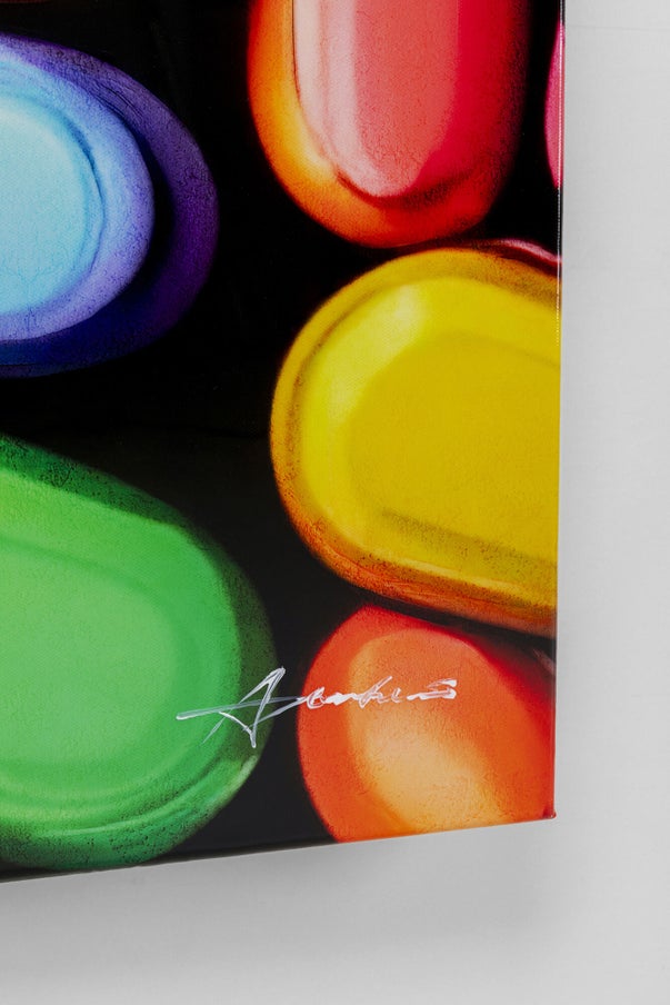 Leinwandbild PASTILLA COLORE handgearbeitetes Unikat inkl. Wandhalterung 3,5x70x140cm