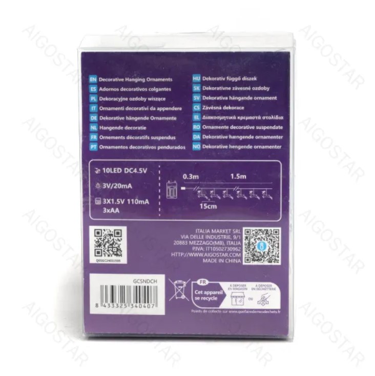 6PhrKFsbnwTzEi Batteriebetriebene LED Rentier-Lichterkette mit transparenten IP20 0,3x1,5m