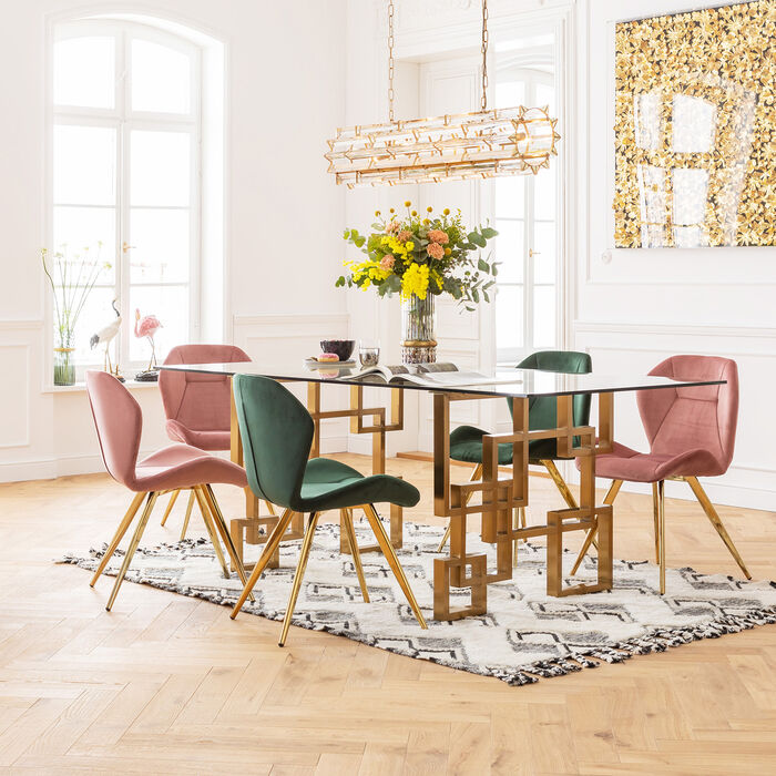 3gfXyPgZIK95Cf Tisch BOULEVARD ESG-Sicherheitsglas Gold 75x100x200cm
