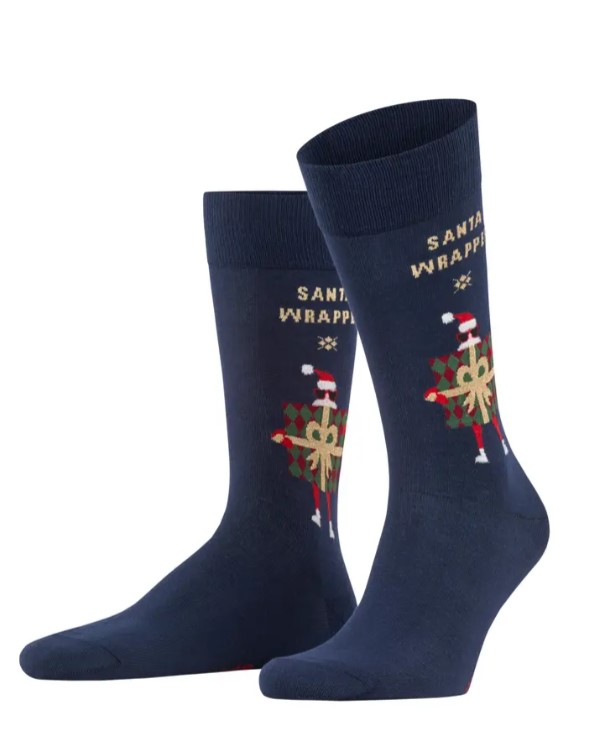 X-Mas Wrapper Herren Socken Marine Blau