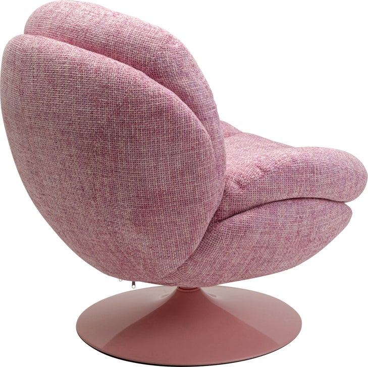 Sessel COSY Strukturstoff Stahl Pink drehbar 89x84x86cm
