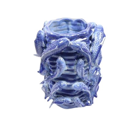 Deko Vase MIT FISCHEN Keramik 18x19,5x26cm