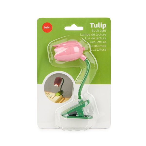 Leselampe TULIP Rosa Tulpe Kunststoff Batteriebetrieben 4,3x2,5x11cm