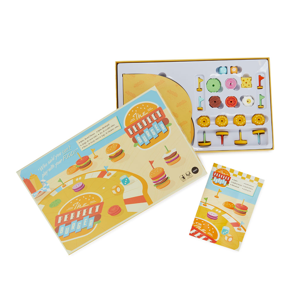 Brettspiel THE PERFECT BURGER Silikon Karton bis 4 Spieler 28-teilig 21x35x4cm