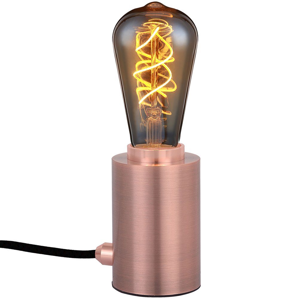 Tischleuchte KUPFER Metall E27 Gebürstet 6,9x6,9x11,0cm Tischleuchte KUPFER Metall E27 Gebürstet 6,9x6,9x11,0cm