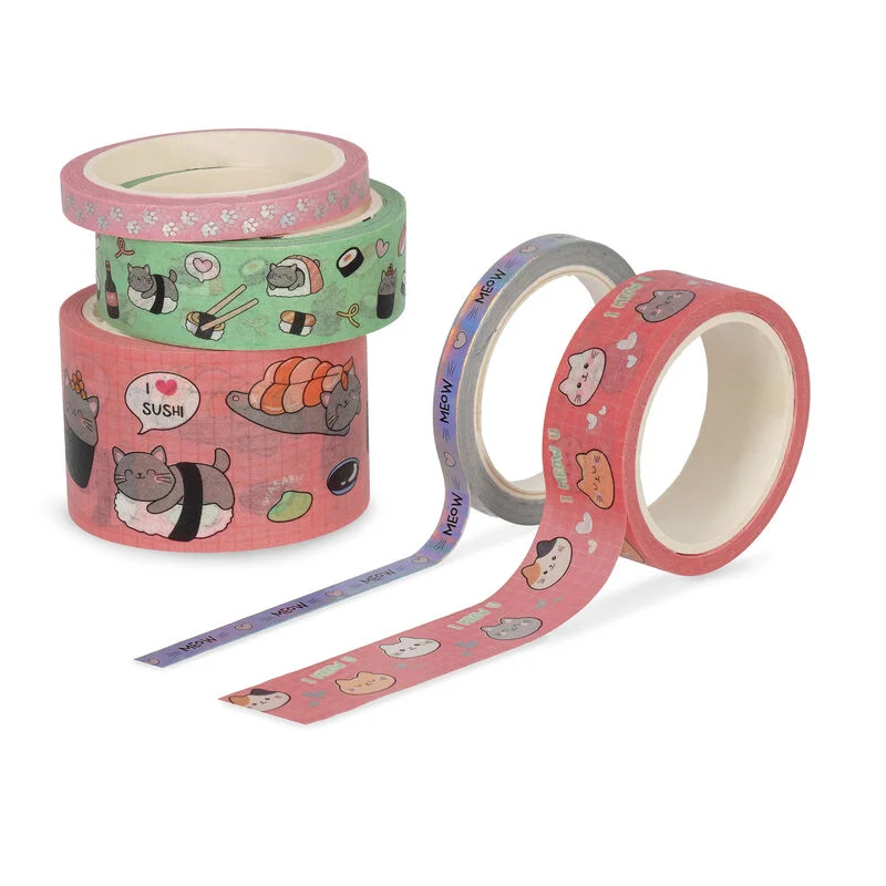 Papier-Klebebänder- Tape bei Tape Washi 5er-Set Kitty