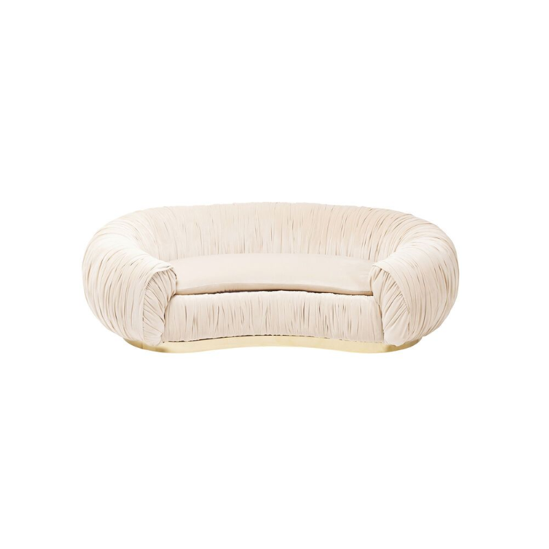 2-Sitzer-Sofa PERUGIA Samtoptik Edelstahl Creme Gold 195x119x56cm 2-Sitzer-Sofa PERUGIA Samtoptik Edelstahl Creme Gold 195x119x56cm