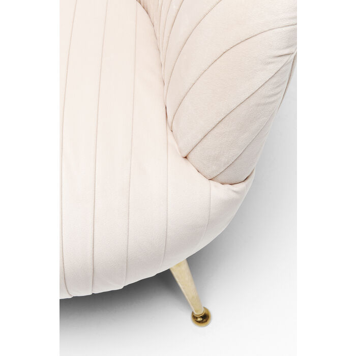 105zJFgWSuLpolo Sessel PERUGIA Samtoptik Edelstahl Creme Gold 79x75x75cm