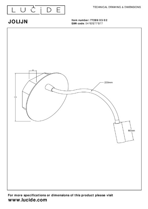 Magnetische Akku-Wandleuchte JOLIJN Metall 2W 140lm 3000K Warmweiß 11x11x3,6cm