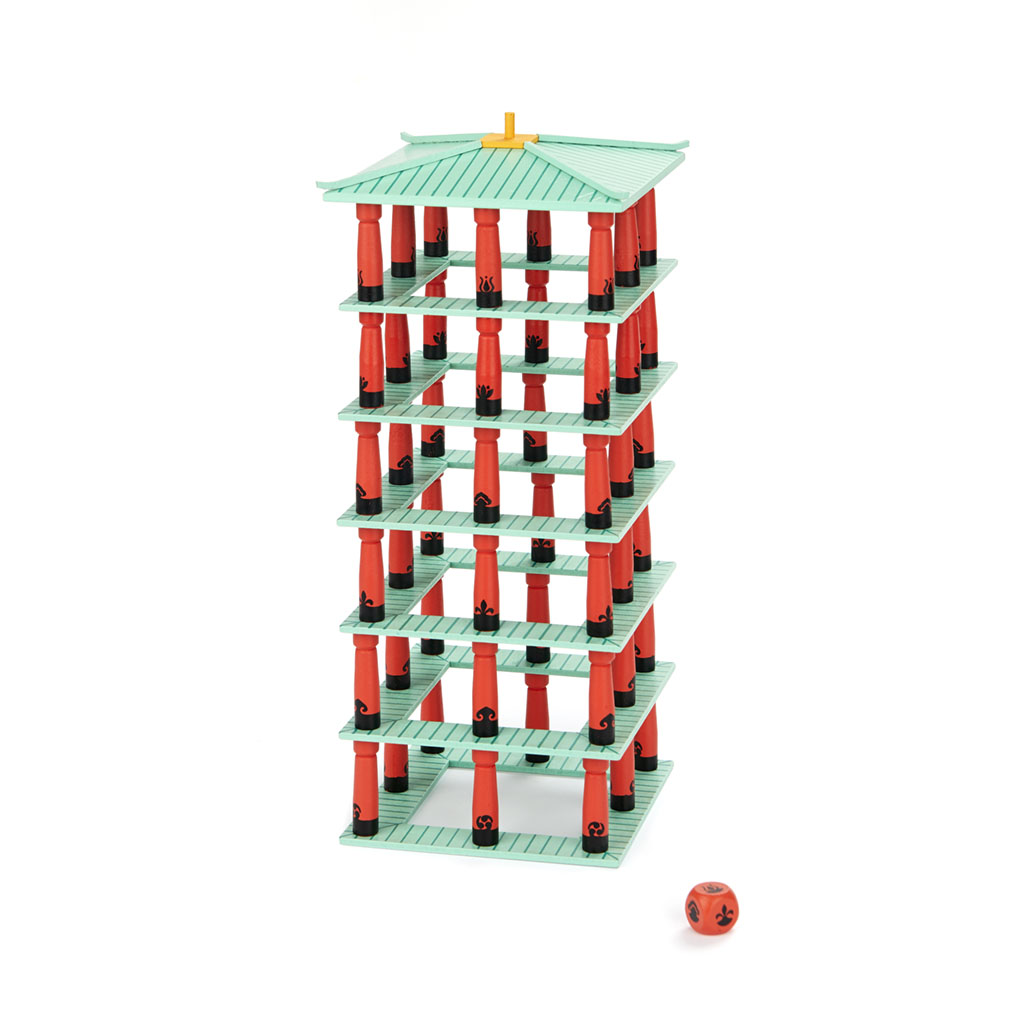 Geschicklichkeitsspiel JINJA Blockspiel Jenga Holz 14x14x24cm