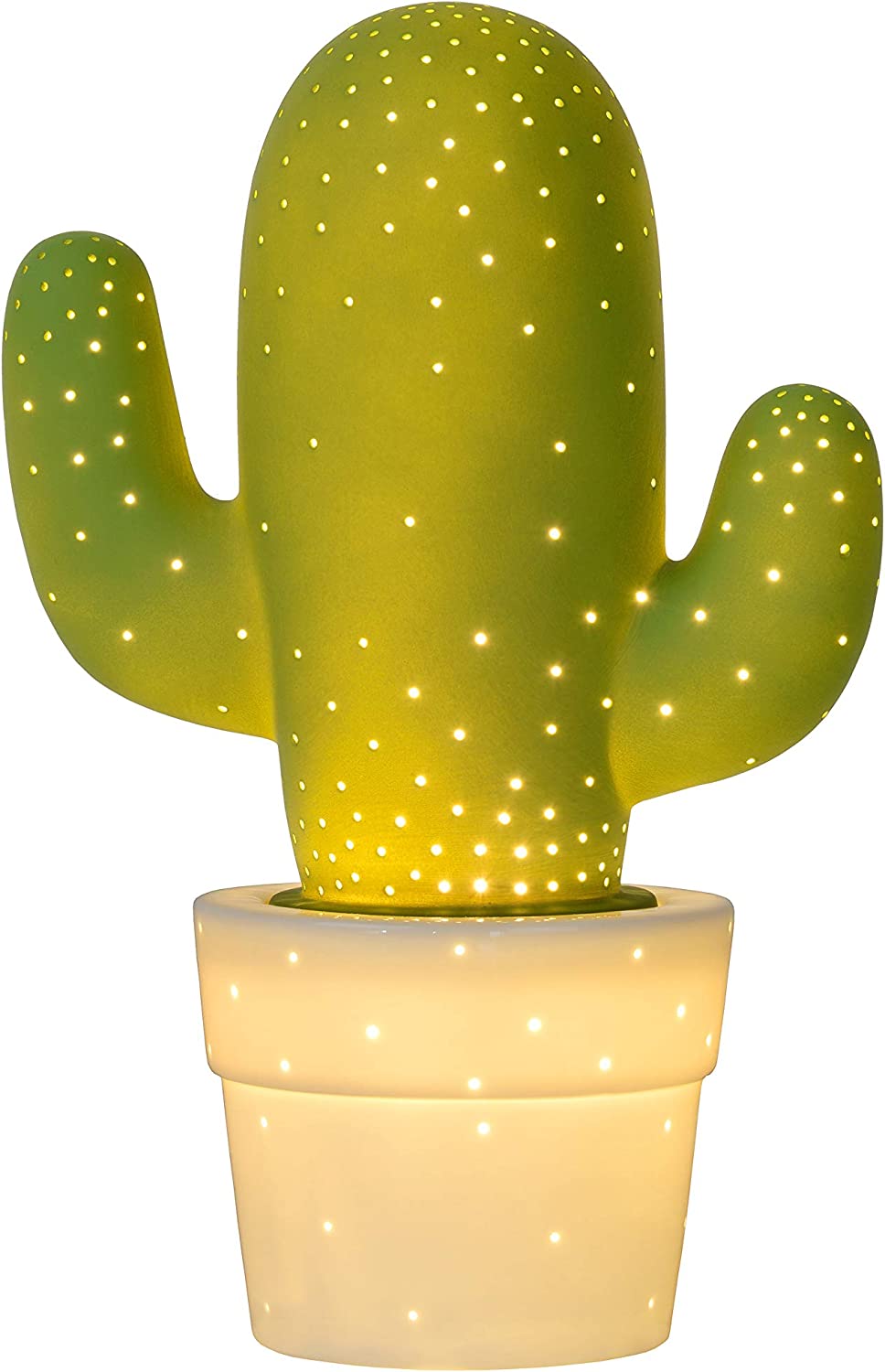 61444_2 Tischlampe CACTUS Keramik Grün E14 19x19x29,5cm