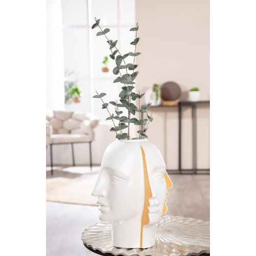Vase Gesicht FACIAL Keramik weiß 3D-Optik 28x23cm