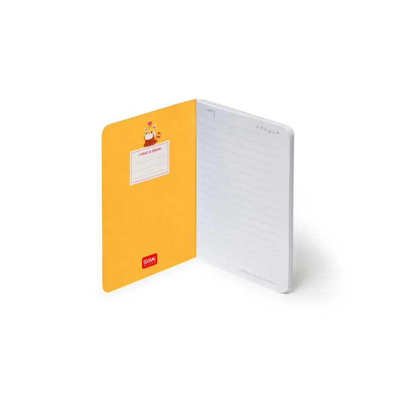 Liniertes Notizbuch  Small  A6-Format Motiv RED PANDA 13,5x9,5x0,5cm