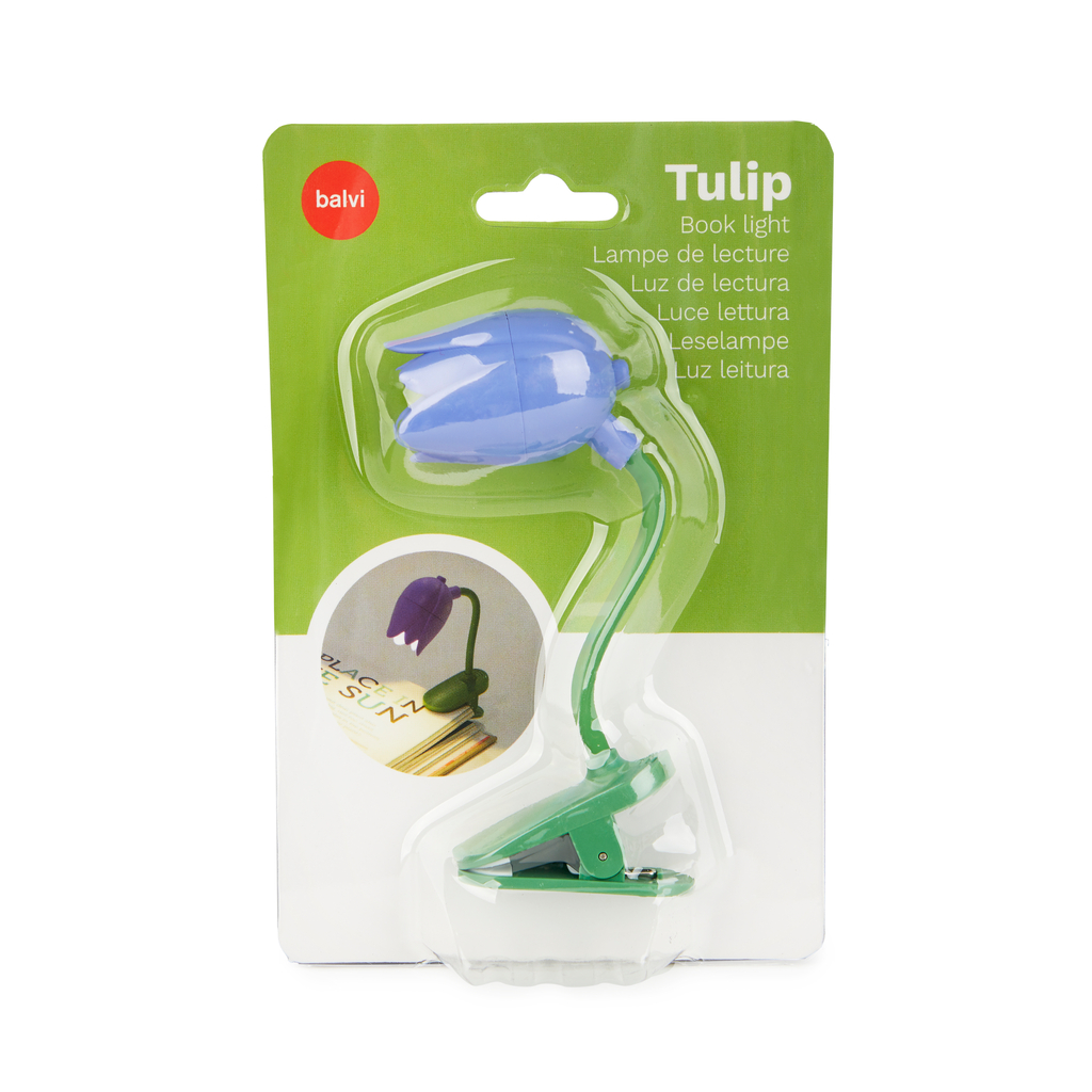 Leselampe TULIP Lila Tulpe Kunststoff Batteriebetrieben 4,3x2,5x11cm