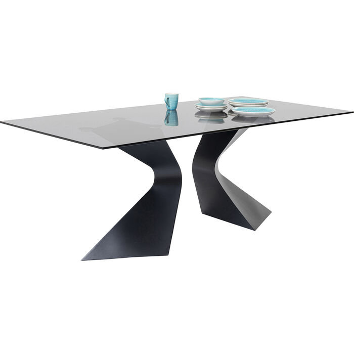 Tisch GLORIA Glas Stahl Schwarz 200x100x75cm Tisch GLORIA Glas Stahl Schwarz 200x100x75cm