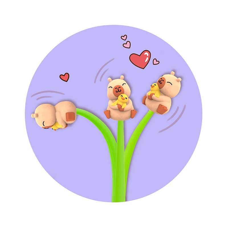 Capybara HL-5 Fineliner mit Wackelfigur 0,5mm Strichstärke 3 Farben blau rot grün 0,8x0.8x22cm