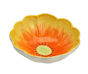 Deko Schale BLUME Keramik Orange 14x14x4cm