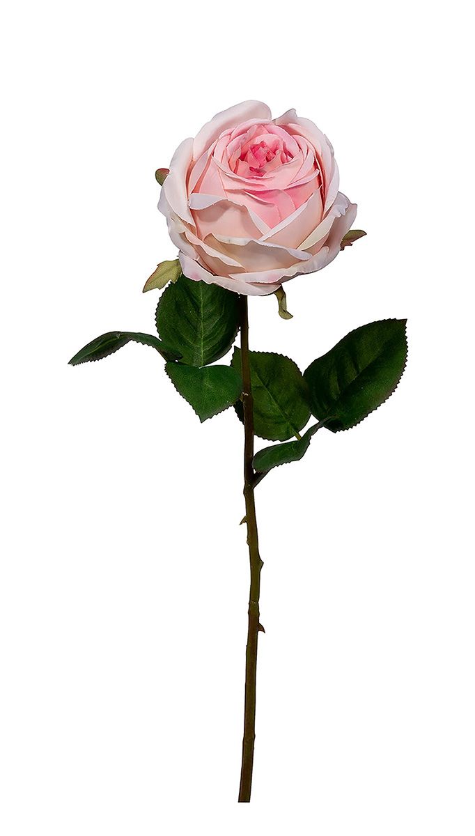 Stielblume ROSE Kunststoff Creme Rosa 46cm