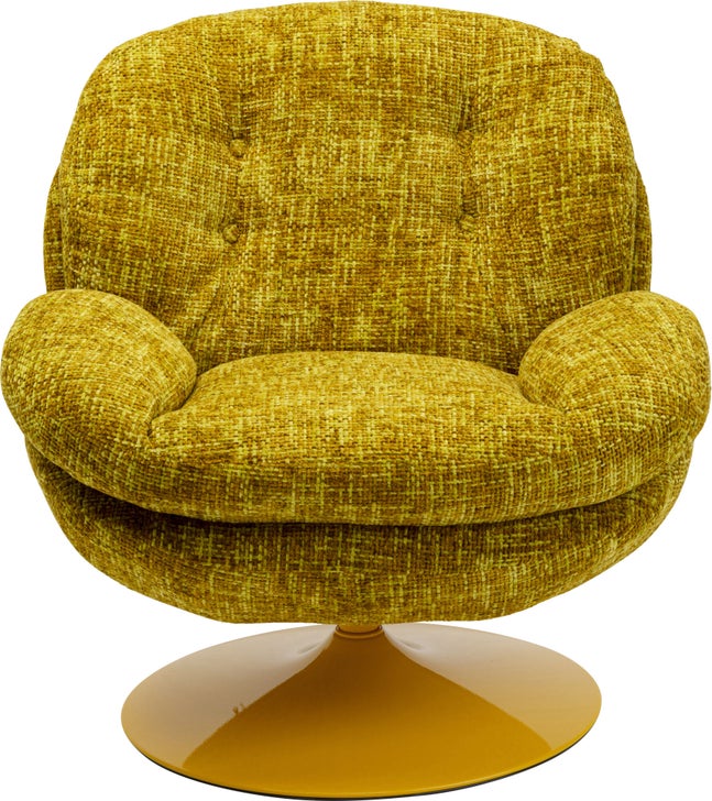 Sessel COSY Strukturstoff Stahl Gelb drehbar 89x84x86cm