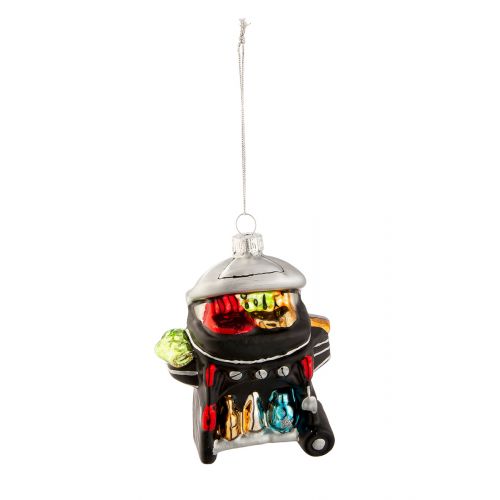 Weihnachtshänger Christbaumschmuck GASGRILL Glas Mehrfarbig 5,5x9x10,5cm