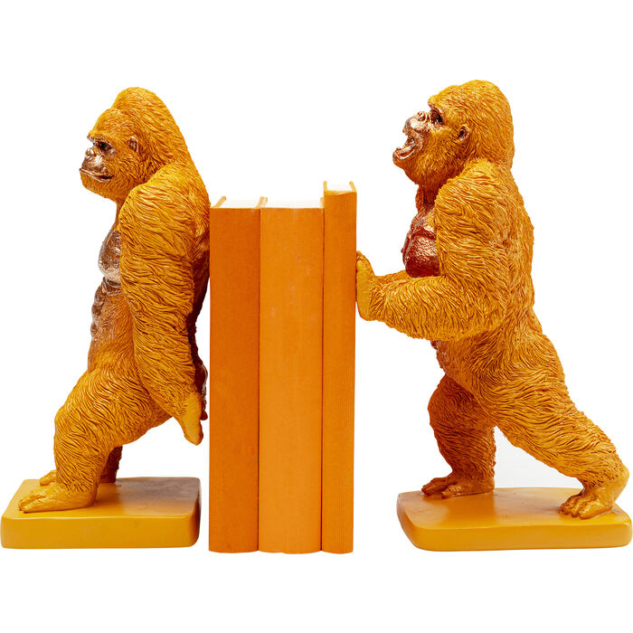 61815 Buchstütze GORILLA Orange 2er Set 17,5x15x28,8cm