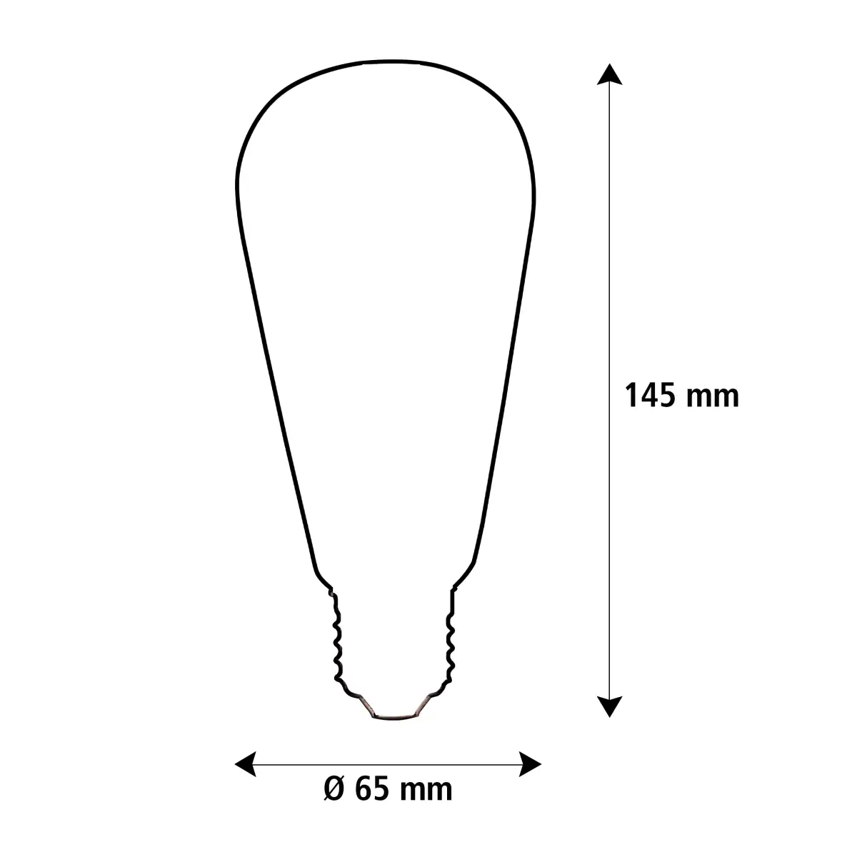 LED Filament Leuchtmittel BIG FIRE FLAME DOWN Rustika Klar E27 0,8W 1800K 60lm 6,5x6,5x14,5cm