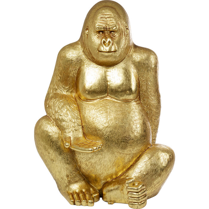1F5H48hDiEuJXA Dekofigur GORILLA XL Gold handgearbeitet 180x130x100cm