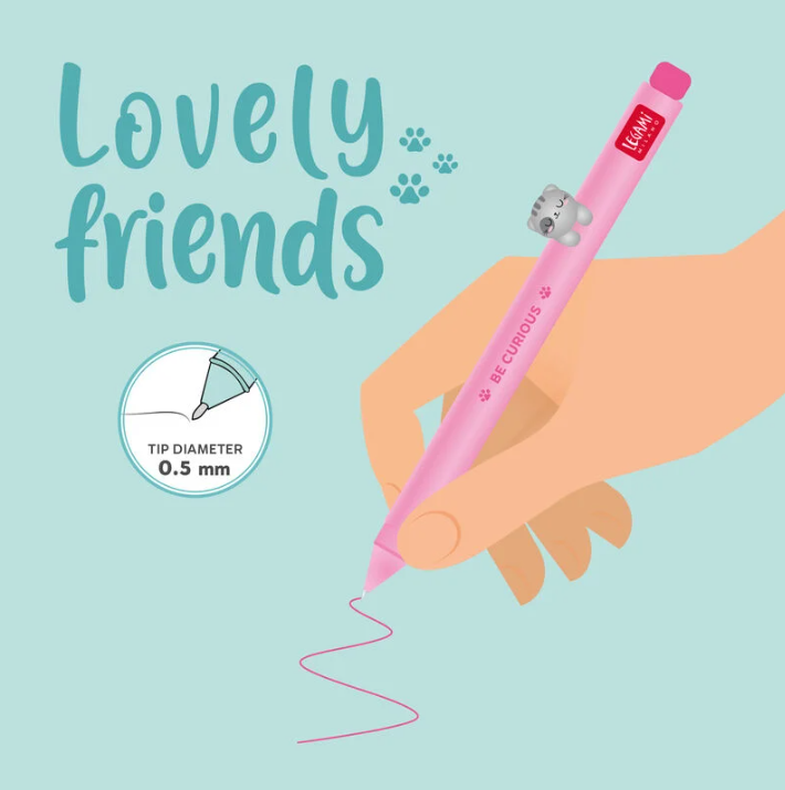 2wNmKC3c1wsGOo Gelstift Lovely Friends mit abnehmbarer Katzen-Figur 0,5