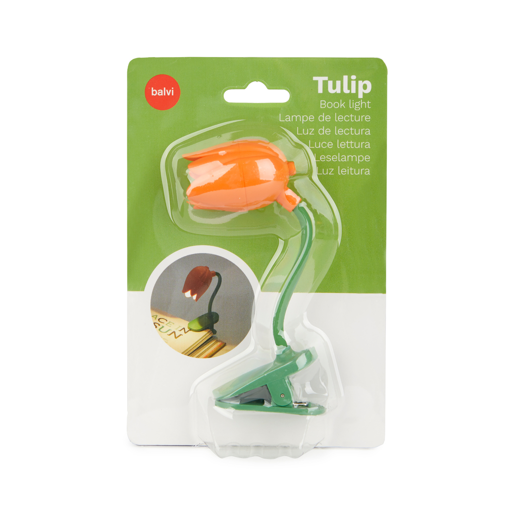 Leselampe TULIP Orange Tulpe Kunststoff Batteriebetrieben 4,3x2,5x11cm