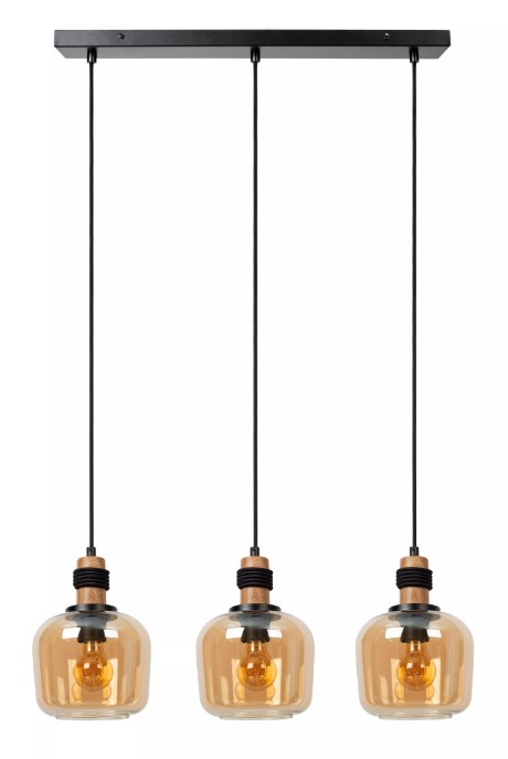 2A914KJYrsuGks Pendelleuchte ILONA Glas 3xE27 dimmbar