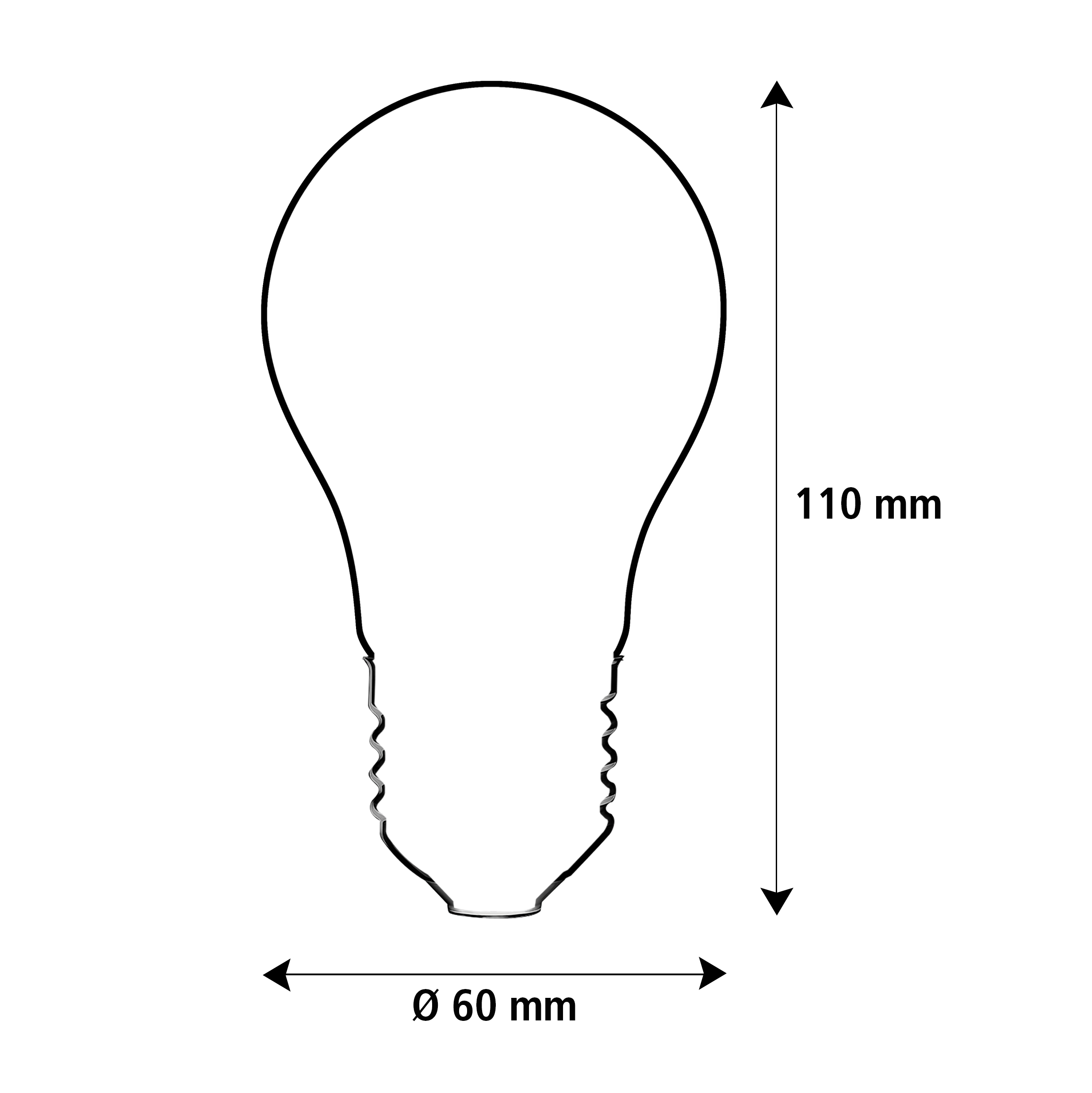 LED Filament Leuchtmittel FIRE FLAME DOWN Klar E27 0,8W 1800K 60lm 6x6x11cm