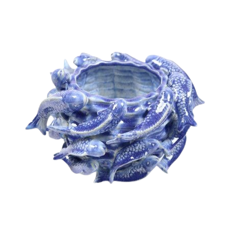 Deko Vase MIT FISCHEN Keramik 28,5x29x21cm