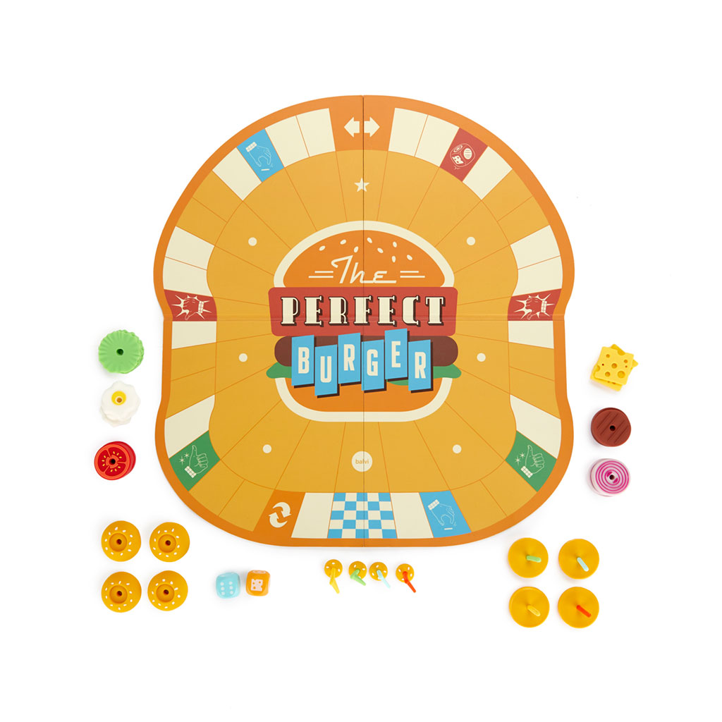 Brettspiel THE PERFECT BURGER Silikon Karton bis 4 Spieler 28-teilig 21x35x4cm