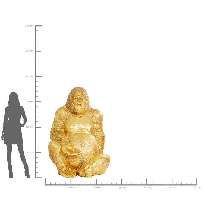 7jrXTaeBLIIrRm Dekofigur GORILLA XL Gold handgearbeitet 180x130x100cm