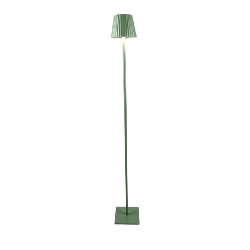 LED Outdoor Akku Stehleuchte Metall Dimmbar Touch USB-C IP44 14x14x120cm Grün