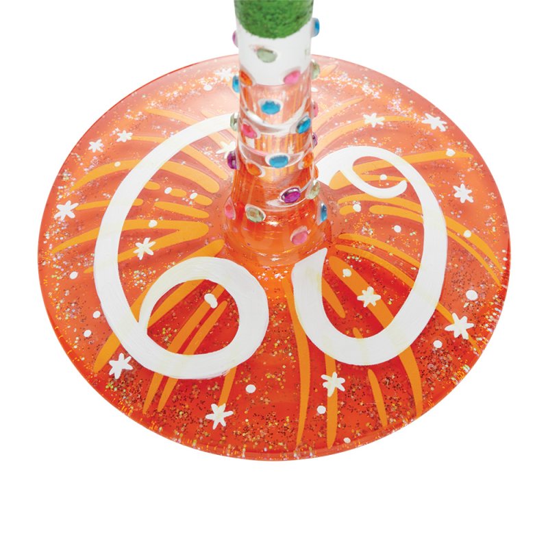 Weinglas HAPPY 60TH BIRTHDAY by Lolita handbemalt Unikat 444ml 8,5x8,5x22,5cm Weinglas HAPPY 60TH BIRTHDAY by Lolita handbemalt Unikat 444ml 8,5x8,5x22,5cm
