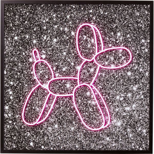 Glasbild Balloon Dog LED 230V inkl. Leuchtmittel 80x80x3,5cm