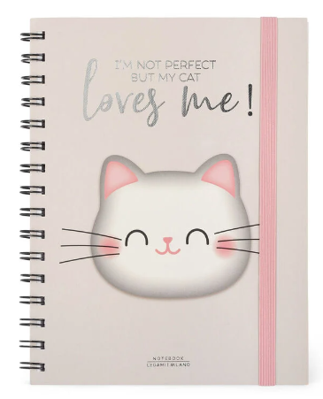 3-in-1 Notebook mit Spiralbindung - Maxi A4 - 22x29,5cm 204 Seiten Meow Kitty Katze