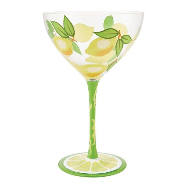 Cocktailglas LEMON DROP by Lolita handbemalt Unikat 355ml 4,5x4,5x17,5cm