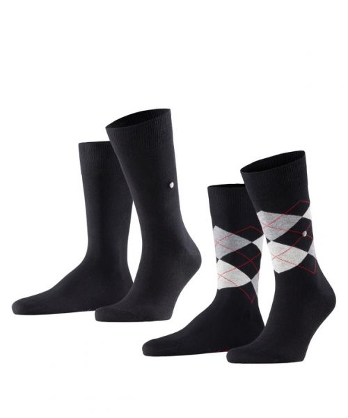 Everyday Argyle Mix Herren Socken 2er Pack aus weicher gekämmter Baumwolle 40-46