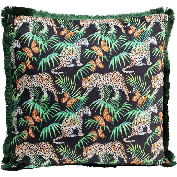 Kissen JUNGLE Schwarz Grün 45x45x10cm