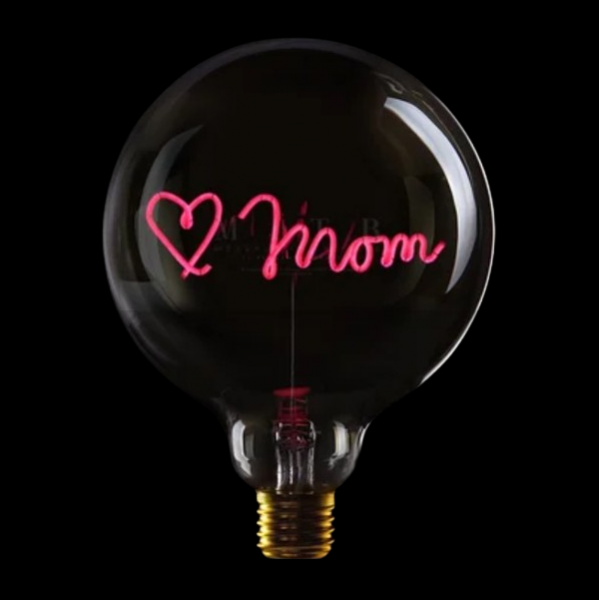 LED Globebirne LOVE MOM G125 E27 2,5W dimmbar 12,5x12,5x19cm