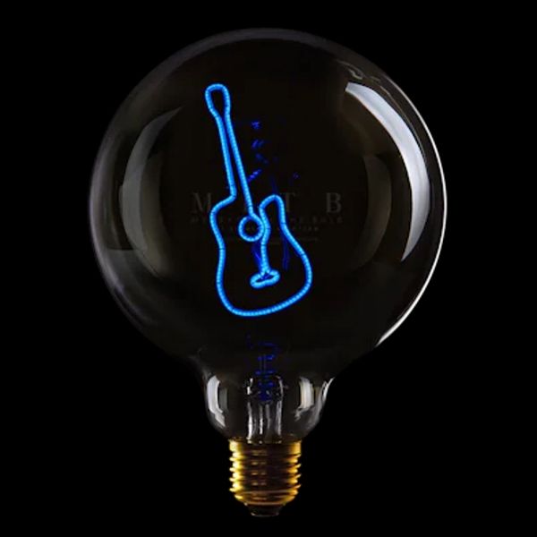 LED Globebirne mit Designzug GUITAR G125 E27 2W 2200K 13x13x19cm