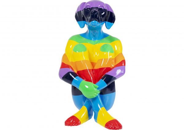 Deko Figur Sitting Dog Rainbow 173x100x132cm