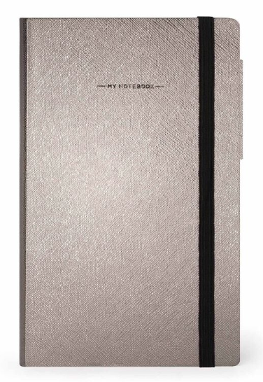 Liniertes Notizbuch - Medium - My Notebook 13x21cm 192 nummerierte Seiten Grey Diamond