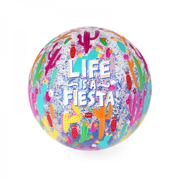 Glitter Beach Ball Cactus &quot;Life is a fiesta&quot;