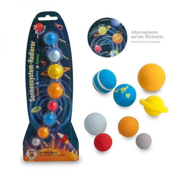 SPACE ADVENTURE Sonnensystem-Radierer 8er Set